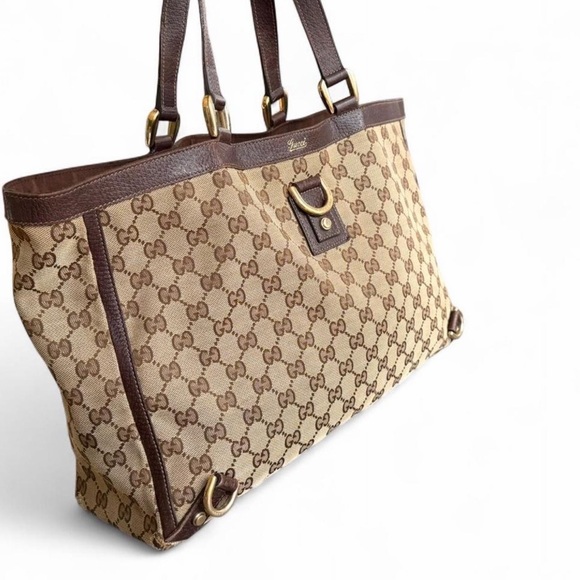 Gucci Brown Monogram Tote Bag with COA - Picture 5 of 17